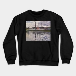 factories at argenteuil - Gustave Caillebotte Crewneck Sweatshirt